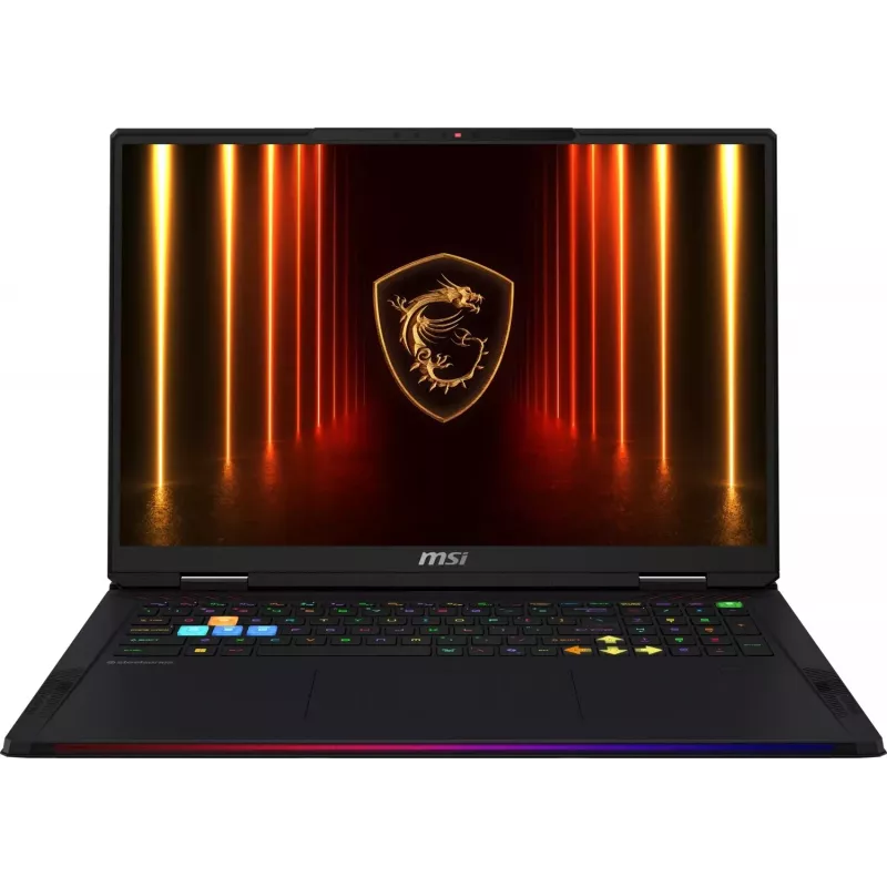 MSI Raider A18 HX A9WIG-263 Gaming Laptop - AMD Ryzen 9 9955HX3D, 32GB RAM, 2TB SSD, RTX 5080, 18 inch UHD+ 120Hz, Wi-Fi 7, Bluetooth, Melns