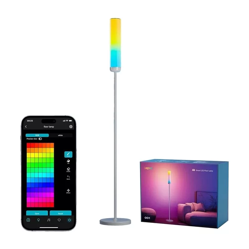 Lepro O1 AI Floor Lamp - viedā grīdas lampa, 2000 lūmeni, RGB+CCT, Wi-Fi, darbojas ar Alexa/Google Assistant