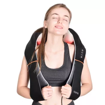 RENPHO U-Neck 1 Shiatsu kakla un plecu masieris ar siltumu, 8 divvirzienu rotējoši mezgli, 3 ātruma līmeņi, melns