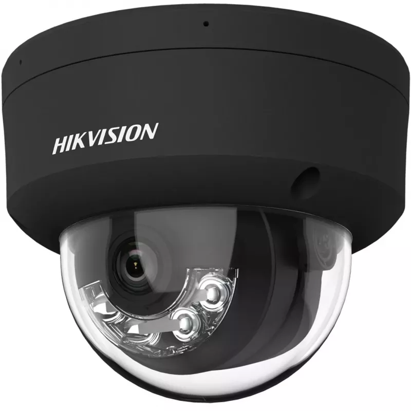 Hikvision DS-2CD2143G2-LIS2U(2.8mm)(BLACK) 4MP AcuSense kupola IP drošības kamera, 2.8mm fiksēts objektīvs, melna