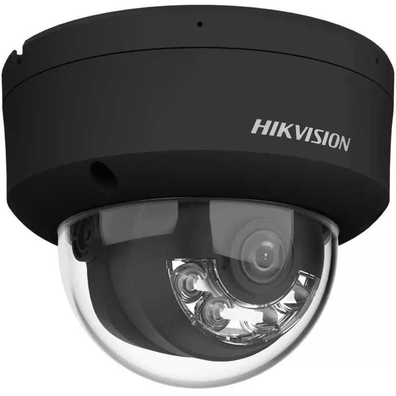 Hikvision DS-2CD2143G2-LIS2U(2.8mm)(BLACK) 4MP AcuSense kupola IP drošības kamera, 2.8mm fiksēts objektīvs, melna