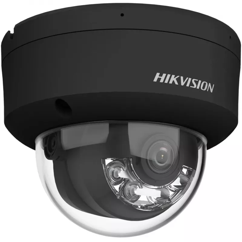 Hikvision DS-2CD2143G2-LIS2U(2.8mm)(BLACK) 4MP AcuSense kupola IP drošības kamera, 2.8mm fiksēts objektīvs, melna