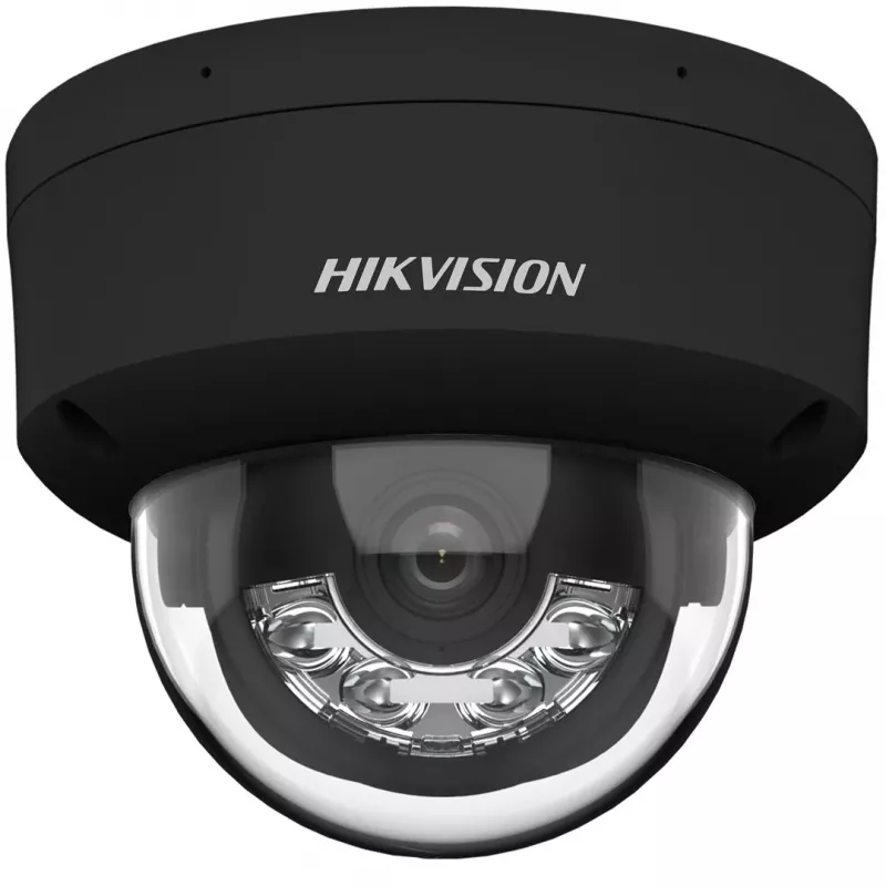 Hikvision DS-2CD2143G2-LIS2U(2.8mm)(BLACK) 4MP AcuSense kupola IP drošības kamera, 2.8mm fiksēts objektīvs, melna
