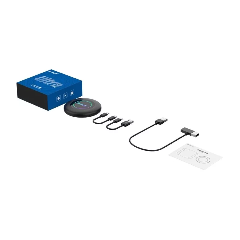Carlinkit TBOX ULTRA 2 Bezvadu adapteris CarPlay/Android Auto 8GB RAM 128GB Krātuve