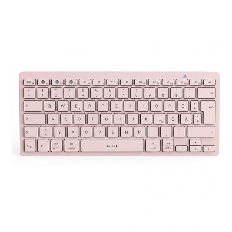 Inateck Bluetooth Keyboard QWERTZ Pink - Slim Portable Keyboard for Windows, macOS, iOS, Android