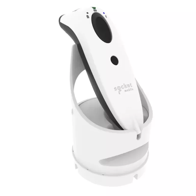 Socket Mobile SocketScan S720 rokas svītrkodu skeneris 1D 2D bezvadu Bluetooth balts ar uzlādes statīvu
