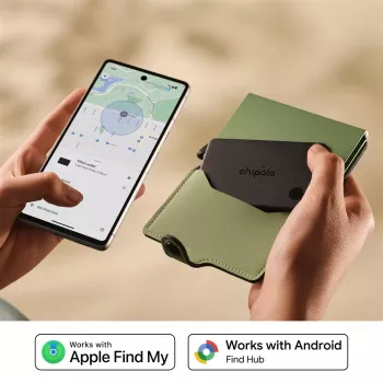 Chipolo CARD & LOOP Rechargeable Bluetooth Tracker Bundle for iOS & Android, Charcoal