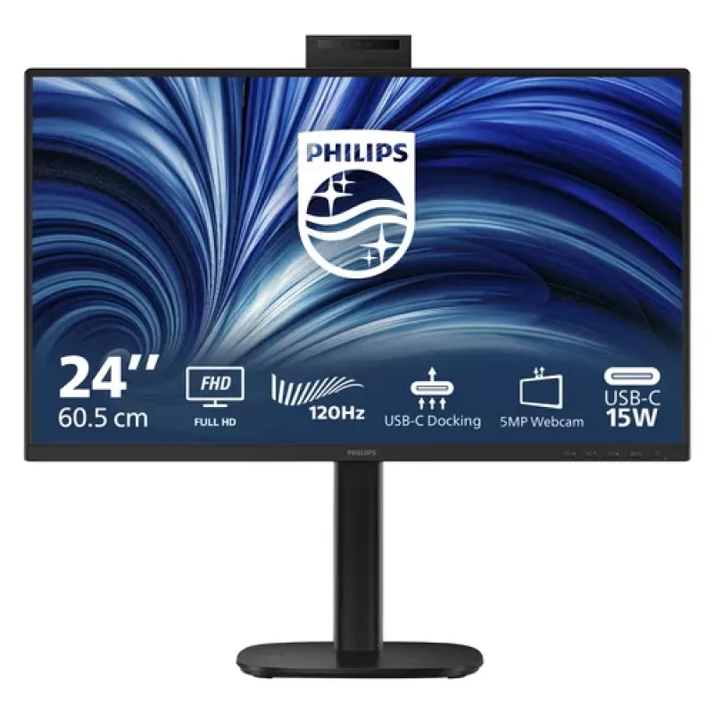 Philips 24B2U3301H 23.8 inch IPS Full HD monitors - 75Hz, USB-C centrmezgls, iebūvēta tīmekļa kamera un skaļruņi