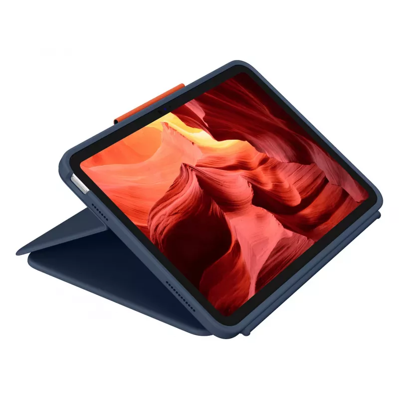 Logitech Rugged Combo 4 Touch Keyboard Case with Trackpad for Apple iPad 10th Generation - Classic Blue - Pan Nordic QWERTY
