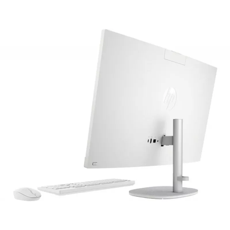 HP All-in-One 27-cr0024na galddators, 27 inch Full HD IPS displejs, Intel Core i7-1355U, 8GB DDR4 RAM, 512GB PCIe NVMe SSD, Windows 11 Home, dabīgs sudrabs (atjaunota prece)