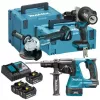 Makita 18V LXT Kombinētais komplekts DLX3202TJ (3x5.0Ah, 2x Makpac kastes) - DHP482, DGA506, DHR243