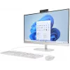 HP All-in-One 27-cr0042nf galddators, AMD Ryzen 5 7520U, 16 GB RAM, 512 GB SSD, 27 inch Full HD IPS displejs, Windows 11 Home, balts (atjaunota prece)