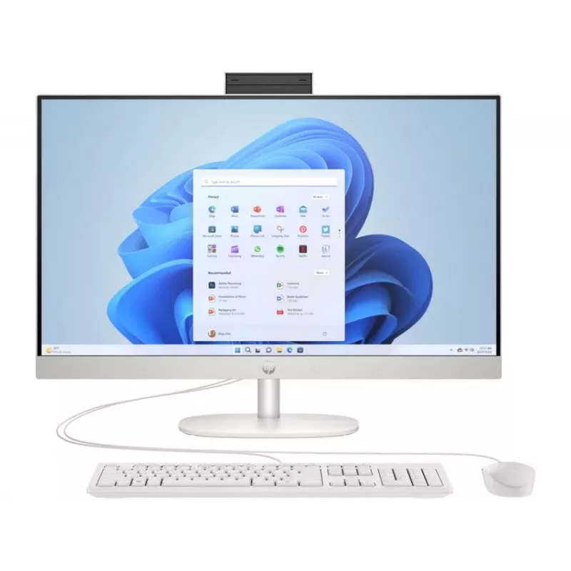 HP All-in-One 27-cr0049nf galddators, AMD Ryzen 5 7520U, 16 GB RAM, 512 GB SSD, 27 inch Full HD IPS displejs, Windows 11 Home, Melns (atjaunota prece)