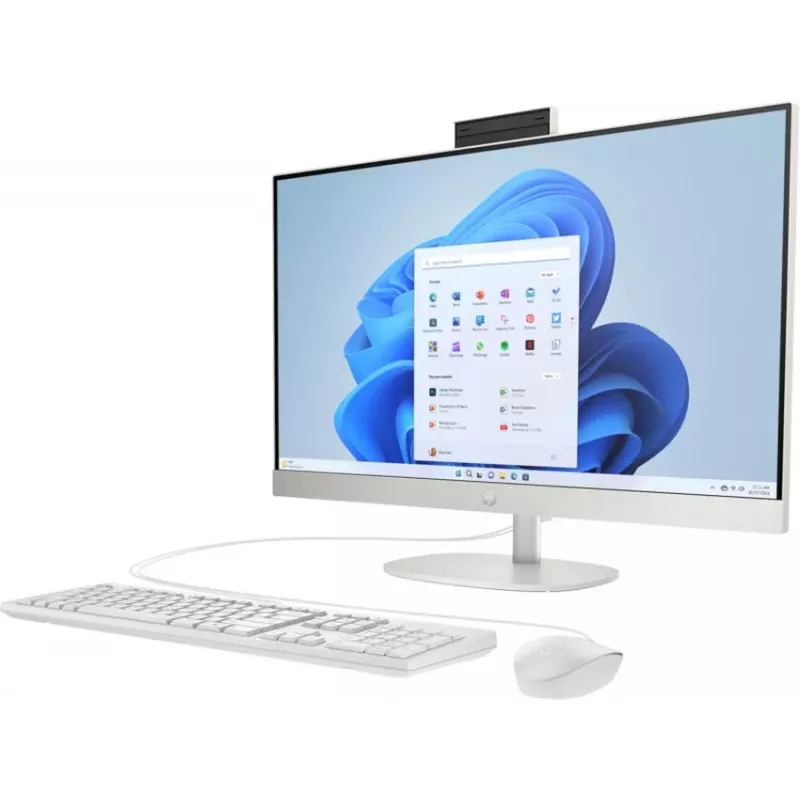 HP All-in-One 27-cr0049nf galddators, AMD Ryzen 5 7520U, 16 GB RAM, 512 GB SSD, 27 inch Full HD IPS displejs, Windows 11 Home, Melns (atjaunota prece)