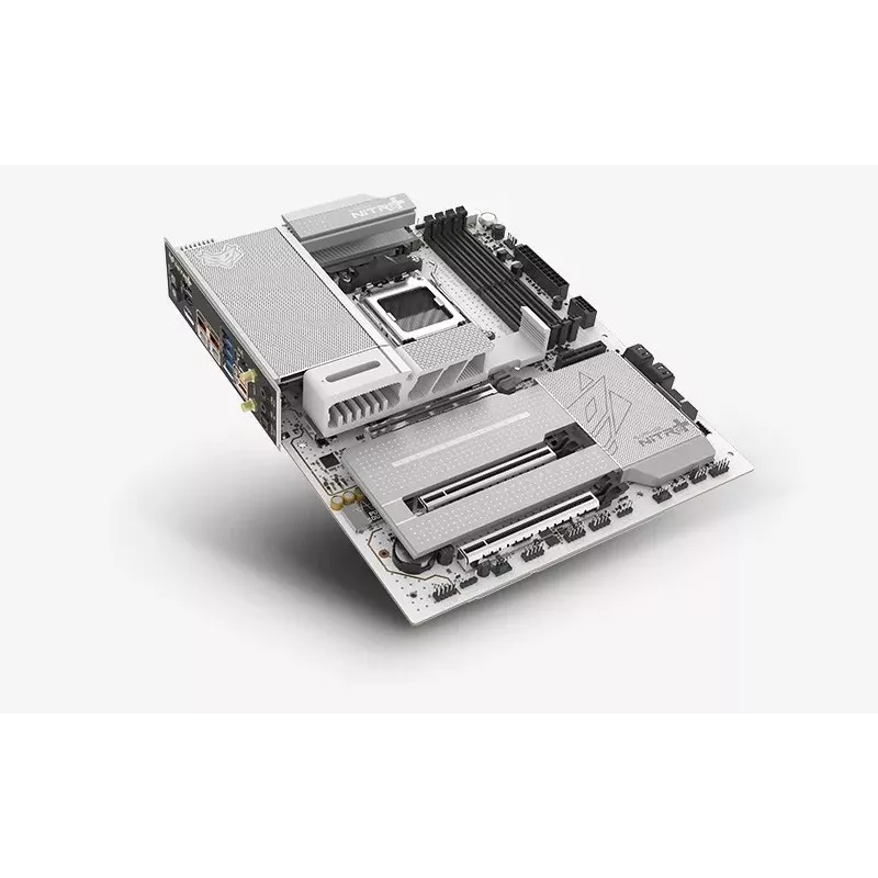SAPPHIRE NITRO+ X870EA PHANTOMLINK P.E mātesplate, AMD X870E, Socket AM5, DDR5, Wi-Fi 7, balta/melna