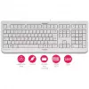 Cherry KC 1000 Keyboard - Pan Nordic - Light Grey