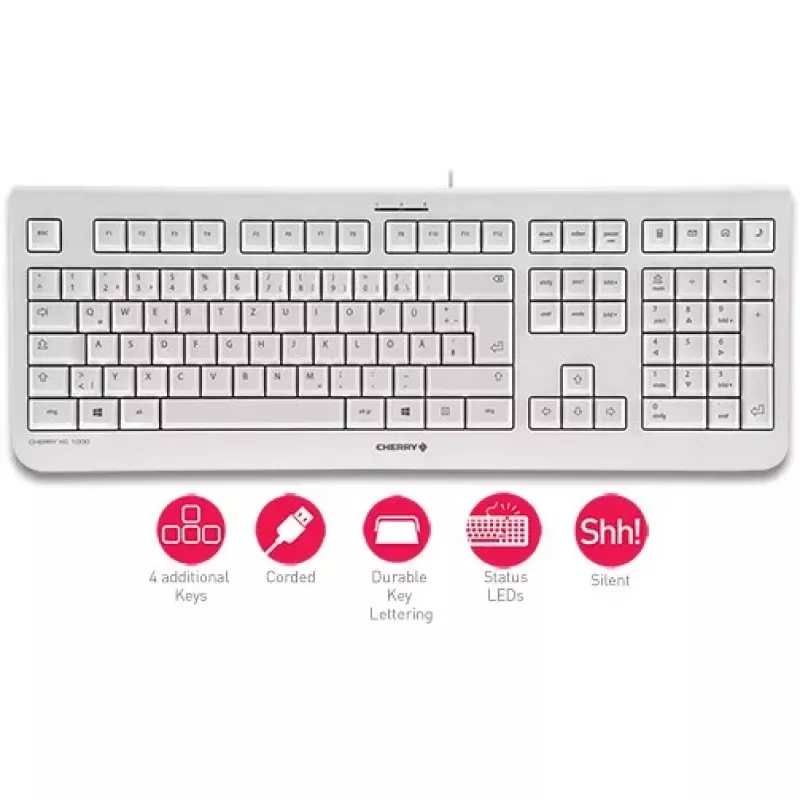 Cherry KC 1000 Keyboard - Pan Nordic - Light Grey