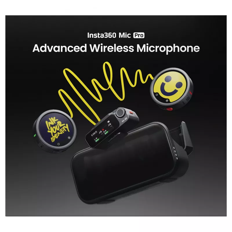 Insta360 Mic Pro (2 TX + 1 RX) - Digitālā bezvadu mikrofona sistēma