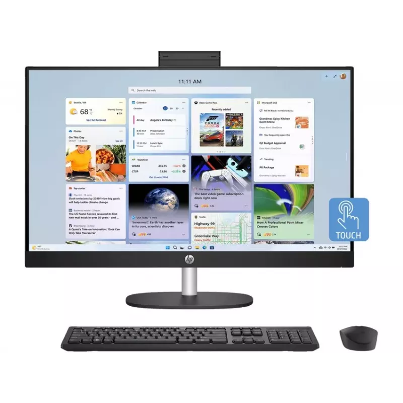 HP All-in-One 27-cr1003ne Intel Core Ultra 7 155U 32GB DDR5 RAM 512GB SSD 27 inch Full HD Touchscreen Windows 11 Home (atjaunota prece)