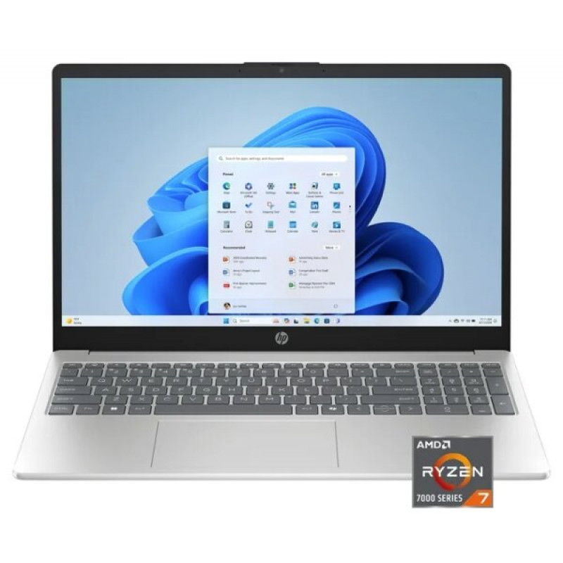 HP 15-fc0047 15.6 inch FHD Skārienjūtīgs AMD Ryzen 7 7730U 16GB 512GB SSD W11H, Dabīgs Sudrabs
