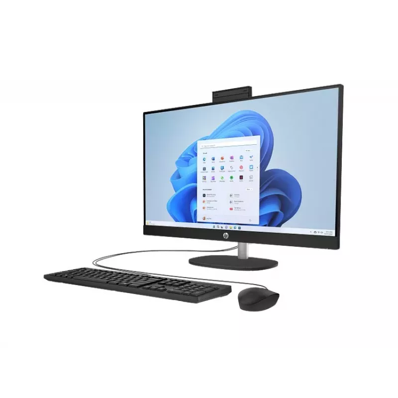 HP All-in-One 27-cr0912nc Desktop PC, Intel Core i5-1334U, 16 GB RAM, 512 GB SSD, 27 inch Full HD IPS Displejs, Windows 11 Home, Balts (atjaunota prece)