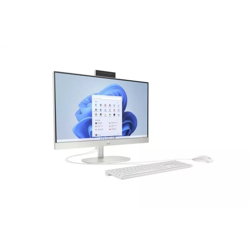 HP All-in-One 24-cr0046na Desktop PC, Intel Core i5-1334U, 8GB RAM, 512GB SSD, 23.8 inch Full HD IPS Displejs, Windows 11 Home, Balts