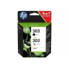 HP 303 Melns/Tri-krāsu oriģinālā tintes kasetne 2 iepakojumā