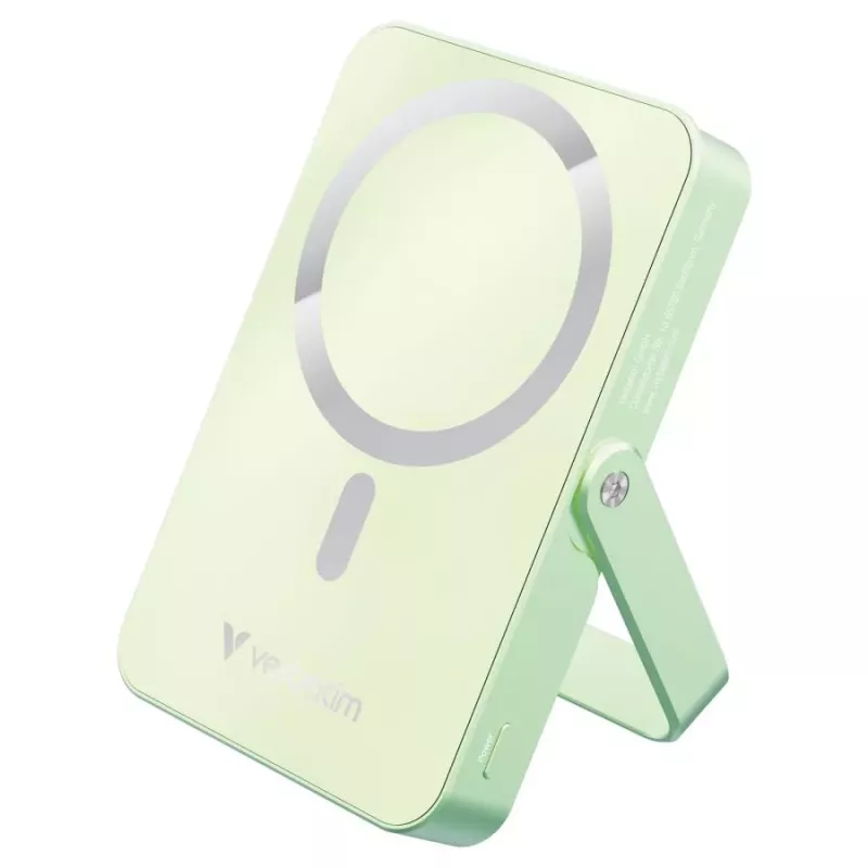 Verbatim Charge 'n' Go Magnetic Wireless Power Bank ar statīvu 10000mAh USB-C PD 3.0 Zaļš