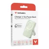 Verbatim Charge 'n' Go Magnetic Wireless Power Bank ar statīvu 10000mAh USB-C PD 3.0 Zaļš