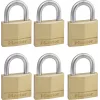 Master Lock 140EURSIX 6-Pack Keyed Alike Padlock Set 22mm Brass Body