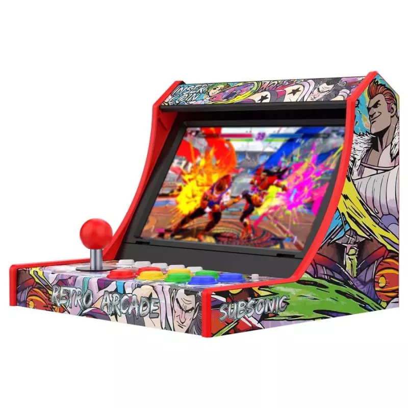 Subsonic Retro Arcade Arcade Stick / Fight Stick PC, PS3, PS4, Nintendo Switch, Xbox One, Xbox Series X/S, USB-A, 2.5 m kabelis, melns/sarkans