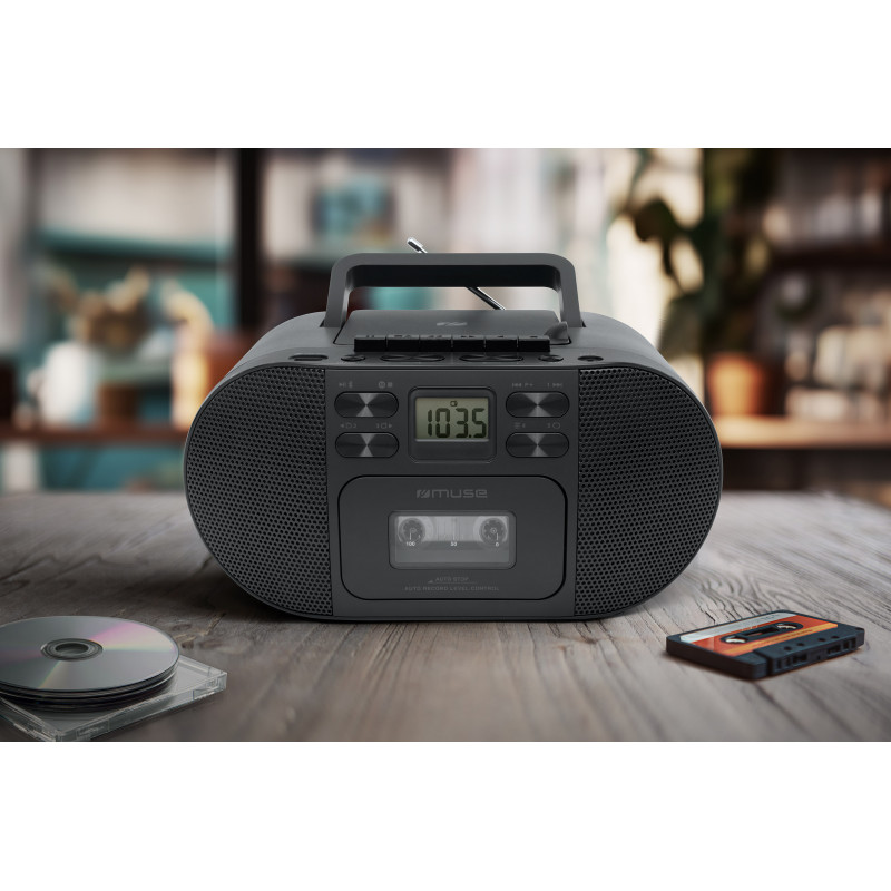 Muse M-188RDC CD Boombox ar Bluetooth, FM radio, USB, melns