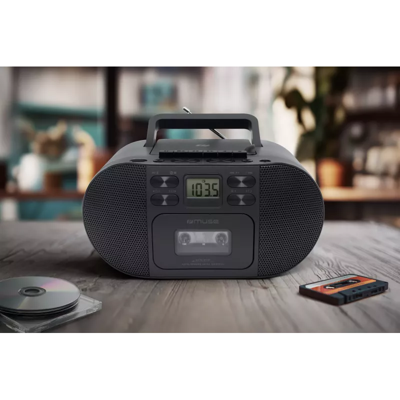 Muse M-188RDC CD Boombox ar Bluetooth, FM radio, USB, melns