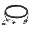 Eaton Tripp Lite Series Universāls USB-A uz Lightning, USB Micro-B un USB-C sinhronizācijas/uzlādes kabelis (M/3xM), MFi sertificēts, melns, 6 pēdas (1,8 m)