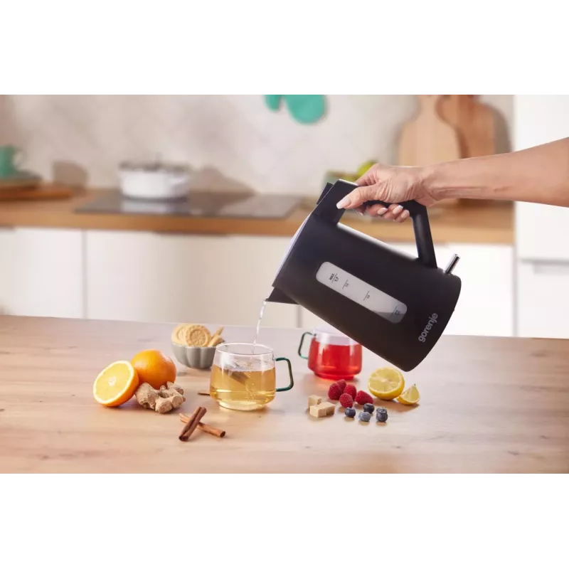 Gorenje K17OPB Elektriskā tējkanna 2200 W 1,7 L Plastmasa Melna 360° Rotējoša pamatne