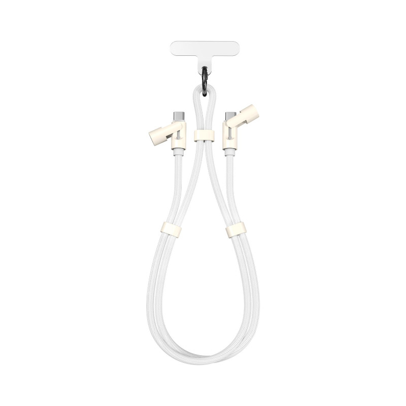 SBOX Lanyard White USB-C to USB-C kabelis 1,5m Balts