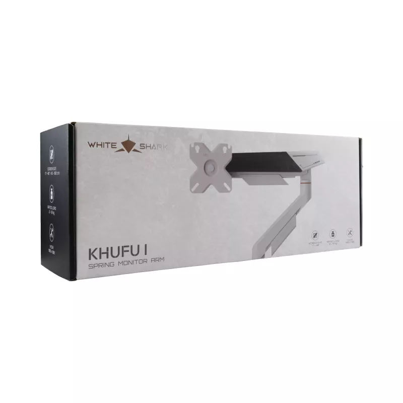 White Shark KHUFU-I GMS-3210 Viena monitora galda stiprinājums 17 inch-32 inch ekrāniem, melns