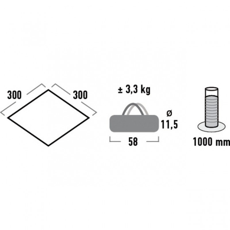 High Peak Tarp 1 (Pelēks, 3m x 3m)