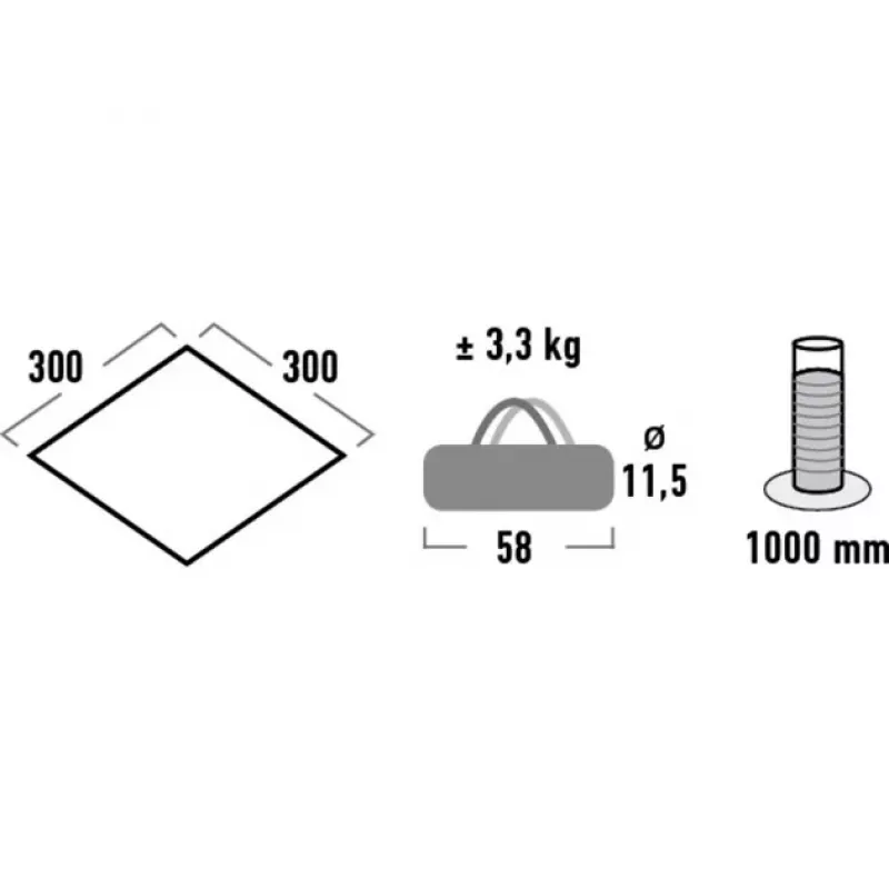 High Peak Tarp 1 (Pelēks, 3m x 3m)
