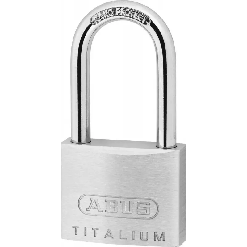 ABUS 64TI/40HB40 KD Titalium atslēga ar atšķirīgu atslēgu, augsta loka važa, drošības līmenis 5