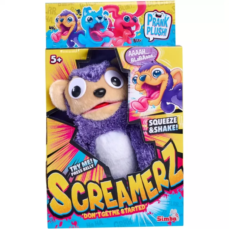 SIMBA ScreamerZ Pērtiķa mīkstā rotaļlieta ar čīkstuli, Brūna, 20 cm
