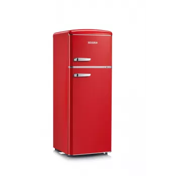 SEVERIN RKG 8930 Retro Red Ledusskapis ar saldētavu, 208 L, Energoefektivitātes klase E