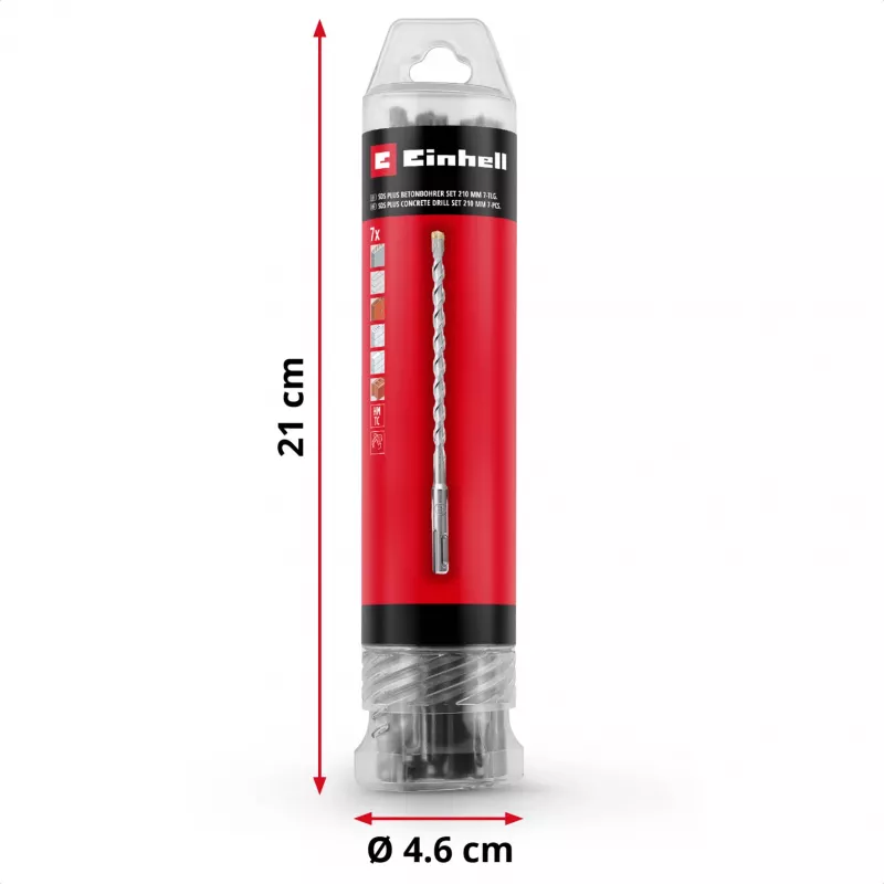 EINHELL-KWB SDS-plus āmura urbju komplekts, Ø 6-14 mm (7 gab., 210 mm)