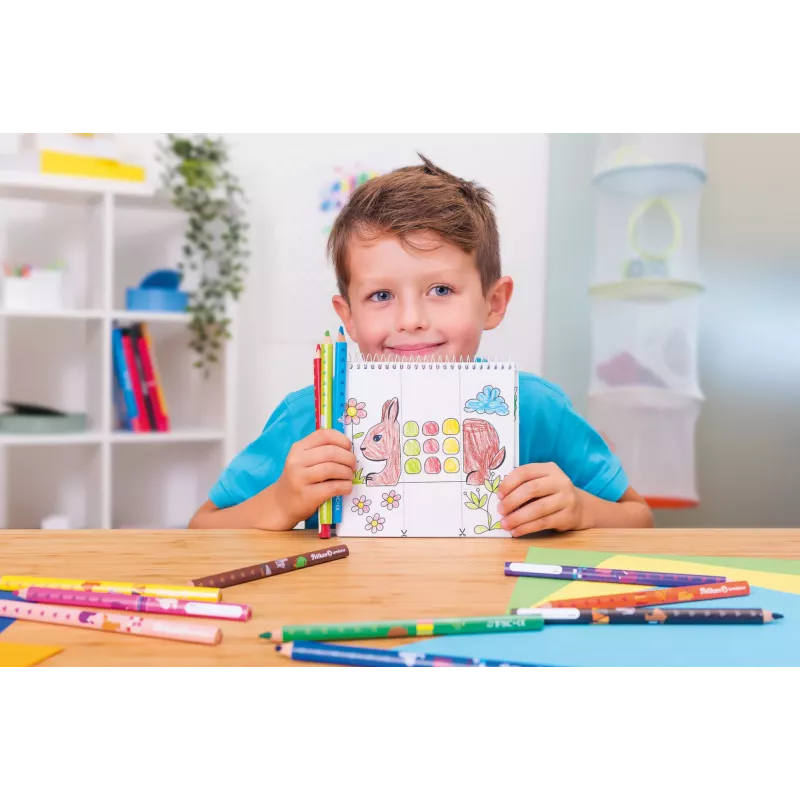 Pelikan 811231 Krāsošanas komplekts, 15 lapas, zēniem/meitenēm, iekļauti krāsainie zīmuļi, attēlu komplekts krāsošanai