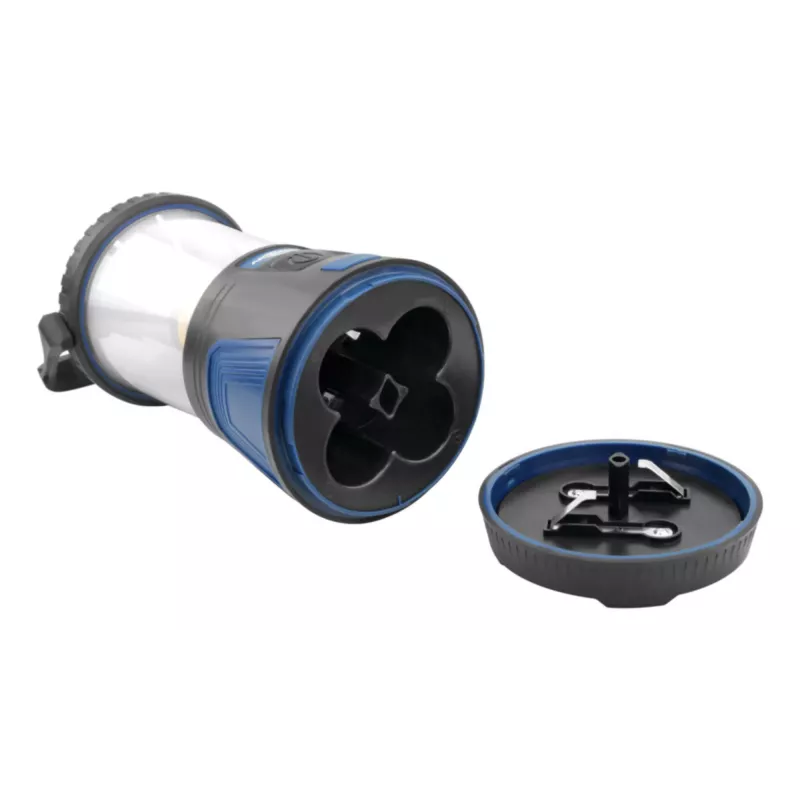 ANSMANN CL600B ar baterijām darbināma kempinga laterna - Melna/Zila - ABS - Pakaramais āķis - IPX4 - 600 lūmeni