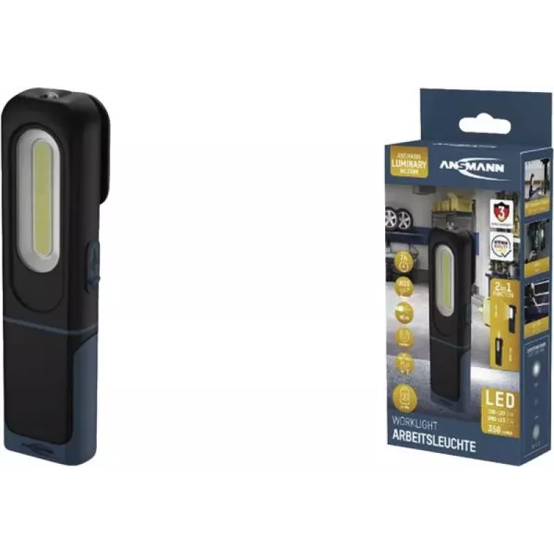 ANSMANN WL350R LED uzlādējams prožektors melns, 1800 luksi, 350 lūmeni, 1 gab. (1600-0706)