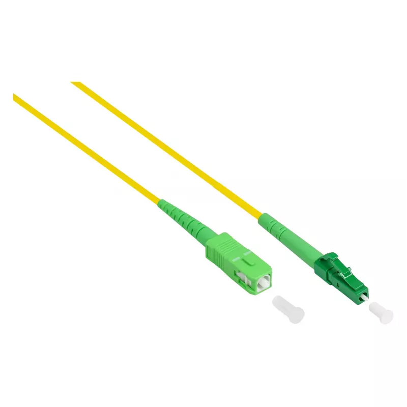 Good Connections OS2 Simplex Fiber Optic Patch Cable LC/SC SM 9/125 0.5m Yellow