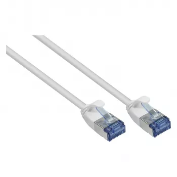 GoodConnections RNS® SlimLine Patch Cable Cat.6A U/FTP PiMF LSZH 500MHz Copper White 0.25m