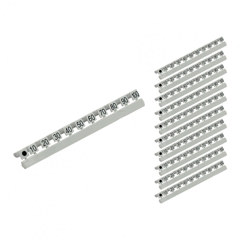 GoodConnections Numuru marķējumi LC optisko šķiedru kabeļiem, marķējums no 10 līdz 254.00 cm (100) desmitnieku soļos, 10 gabalu komplekts, Good Connections® (GC-N0071)