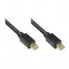 GoodConnections Mini DisplayPort 1.2 kabelis, vīrietis pret vīrieti, apzeltīts, melns, 1m